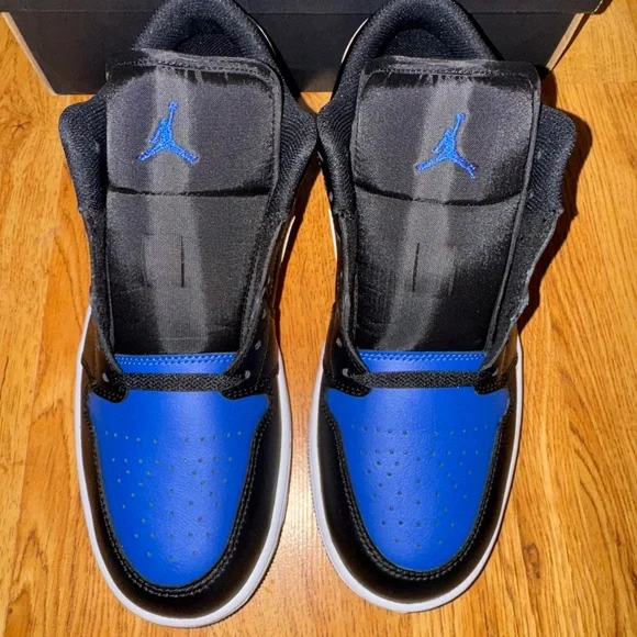 NEW Nike Air Jordan 1 low Black/Royal - Picture 6 of 9